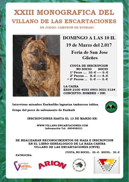 Cartel de XXIII MONOGRAFICA DEL PERRO VILLANO DE LAS ENCARTACIONES