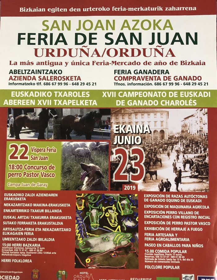 Cartel de FERIA DE SAN JUAN URDUÑA/ORDUÑA