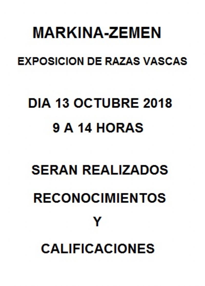 Cartel de EXPOSICION RAZAS VASCAS